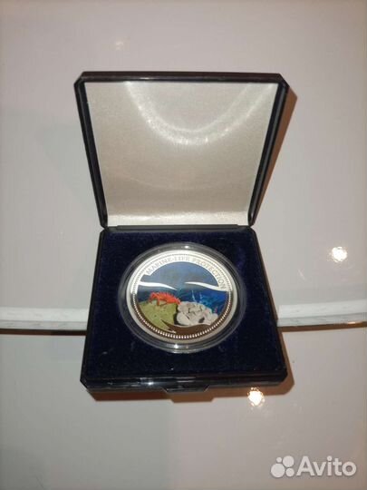 Монета Палау Серебро 5 долларов Оранжевый краб