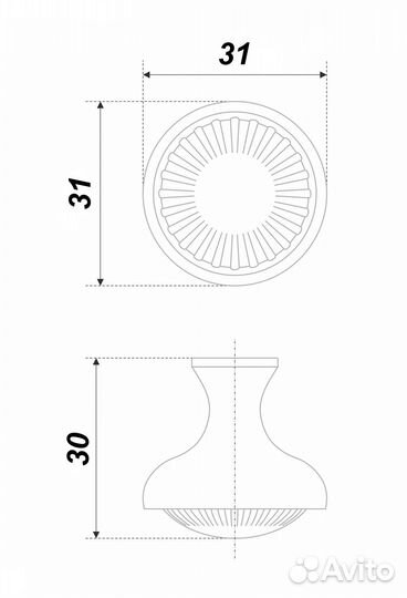 Ручка-кнопка брашированная старинная бронза RC118B