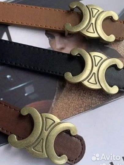Ремень коричневый в стиле celine