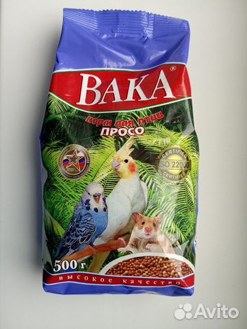 Вака Корм вк Просо для птиц, 500 г (упаковка)