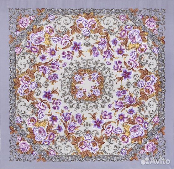 Павловопосадский платок, шаль, шёлк