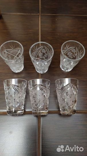 Хрусталь стопки, штоф, стаканы, графин