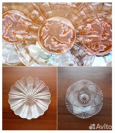 Блюда, тарелки, вазы, прессованное стекло,царизм