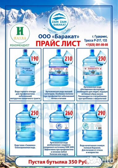 Питьевая вода доставка