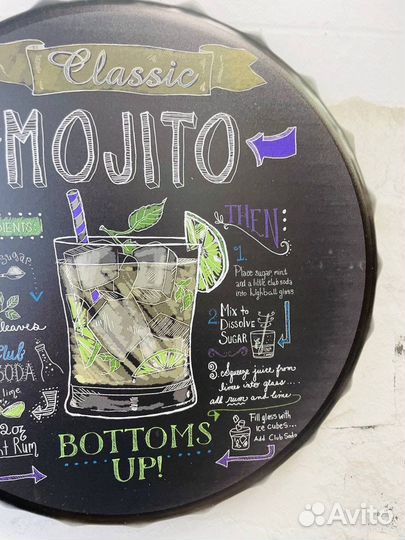 Декор на стену пивная пробка коктейль Mojito