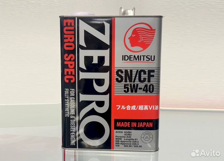 Масло моторное idemitsu zepro euro spec 5W-40 4л