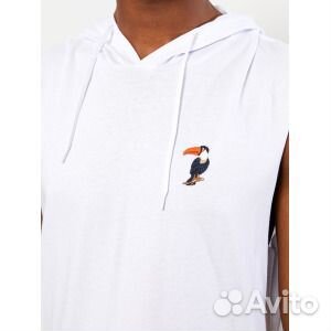 Мужская майка с капюшоном и принтом без рукавов LC