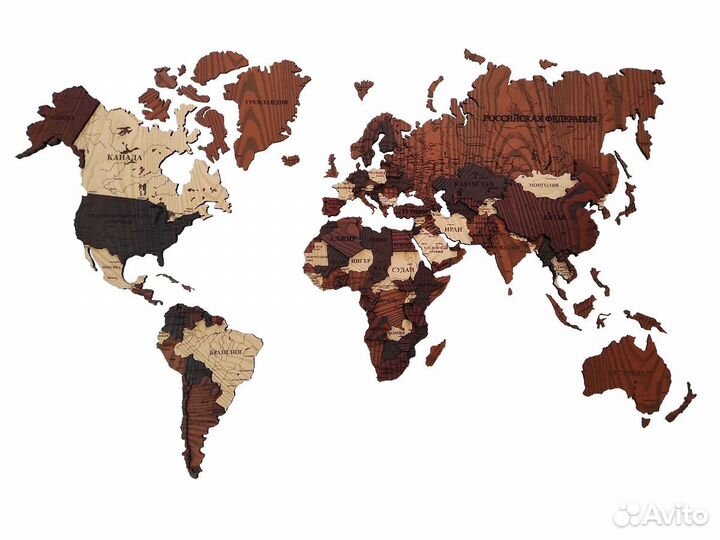 Деревянная карта мира