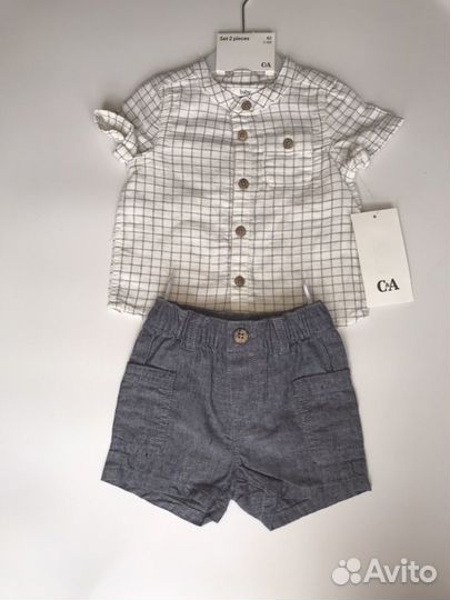 Комплект рубашка шорты для мальчика C&A 62,68,74