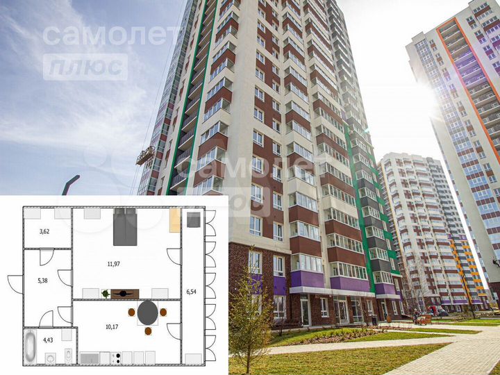 1-к. квартира, 37,5 м², 11/24 эт.