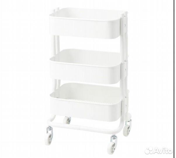 IKEA Рашульт Rashult Тележка 38х28х65 белая металл