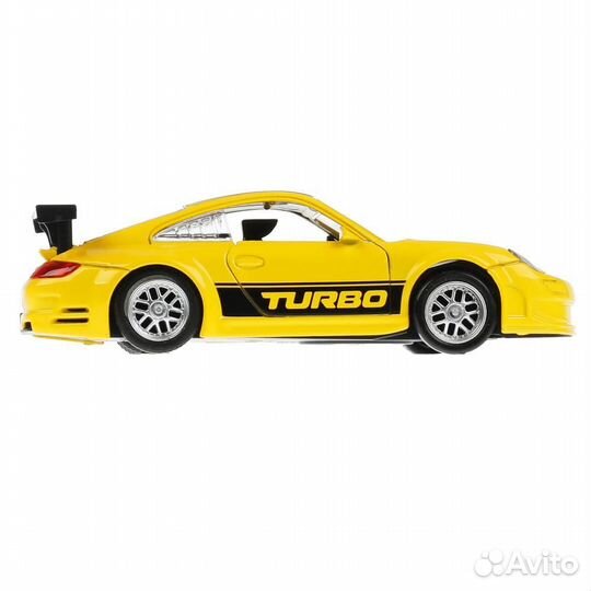 Машина Спорткар 14,5 см желтая металл инерция (свет, звук) Технопарк S688-1B-PR