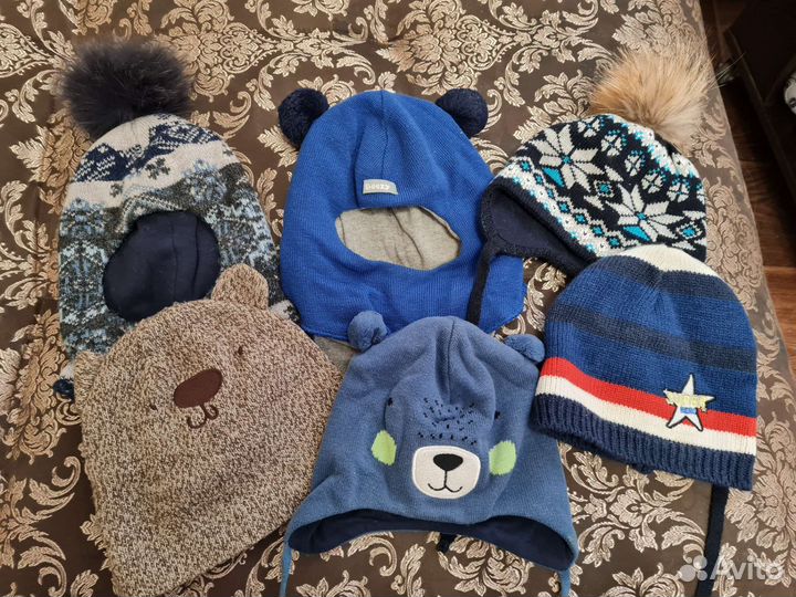 Комплект шапок для мальчика 1-2 года