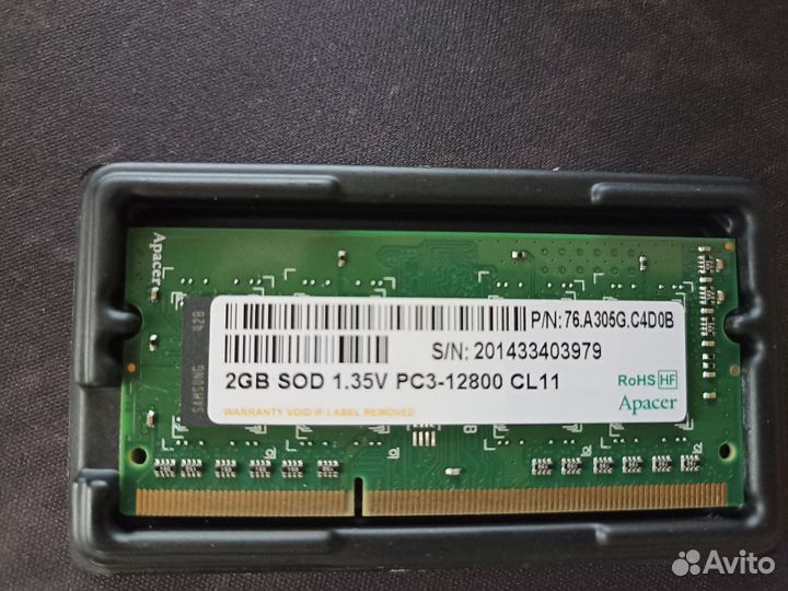 Оперативная память sodimm Apacer 2 гб DDR3L