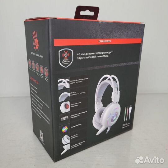 Гарнитура A4tech bloody G300 white (Новая)