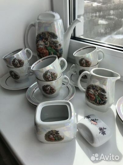 Кофейный фарфоровый сервиз мадонна гдр