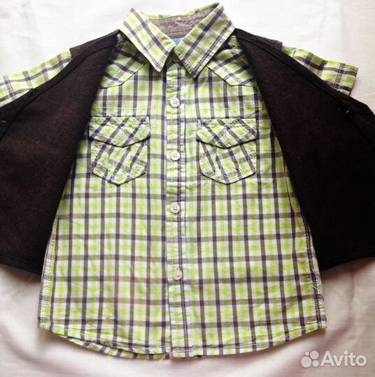 Две рубашки и жилет / рост 104 - пакетом