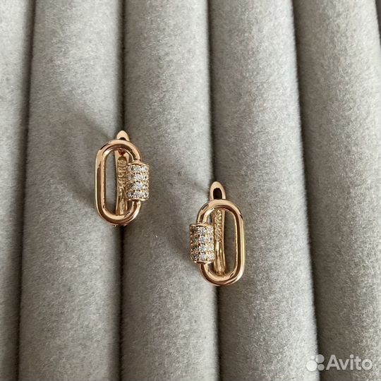 Серьги позолота 585RG