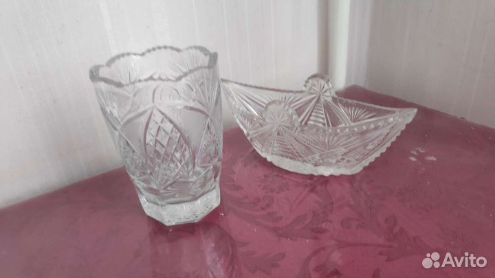 Посуда глиняная, хрустальная