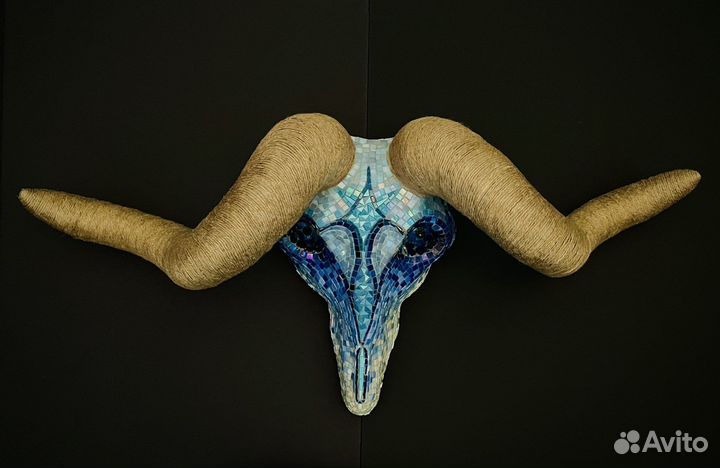 Череп с рогами. Мозаика. Панно. Декор