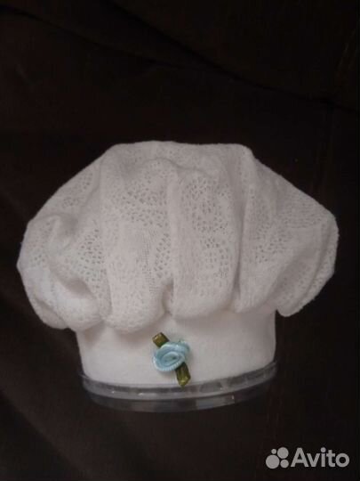 Шапочка берет летняя для девочки, 3-6 мес