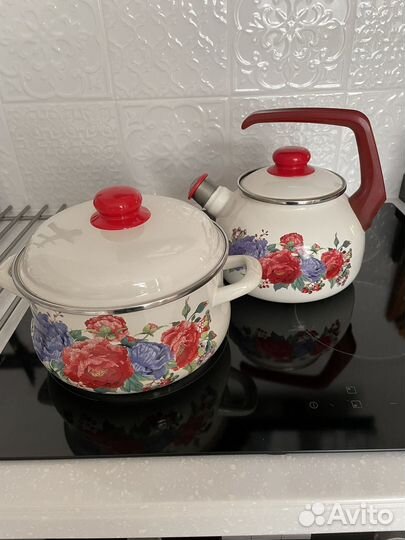 Набор чайник+кастрюля (Metrot)