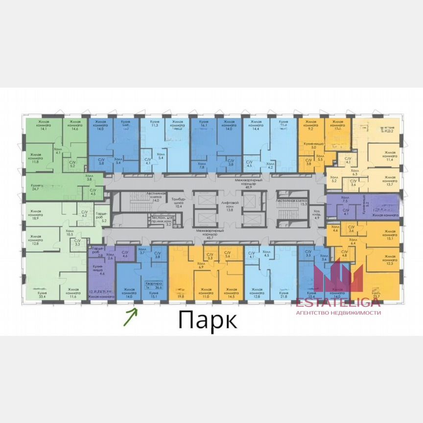 1-к. квартира, 36,6 м², 7/30 эт.