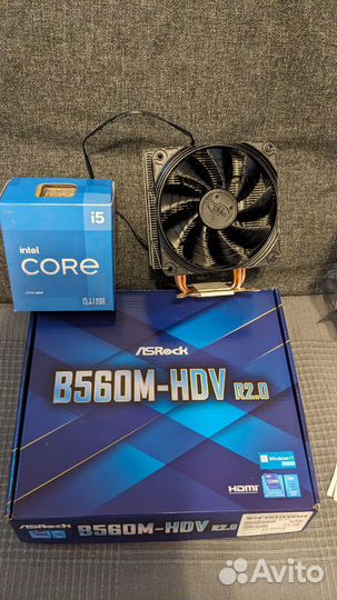 Intel core i5-11400, ASRock B560M-HDV R2.0, кулер