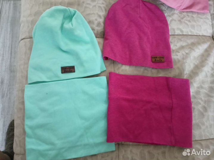 Краги и шапка+снуд на 4-6 лет