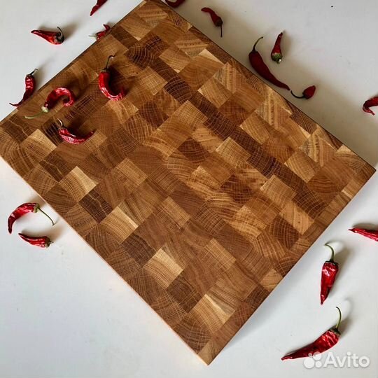Торцевая разделочная доска. Дубовая