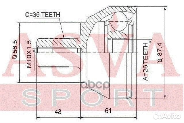 Шрус наружный 26x56.4x36 FD-F2 asva