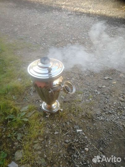 Самовар уголь 5л. Граненная рюмочка