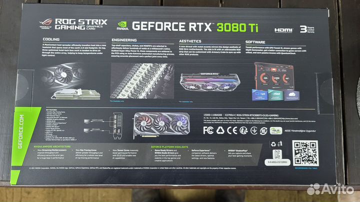 Видеокарта asus GeForce RTX 3080 Ti ROG Strix OC