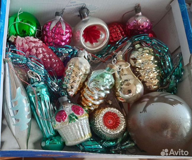 Новогодние игрушки СССР стекло