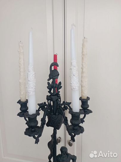 Канделябр рыцарь со штандартом каслинское литьё