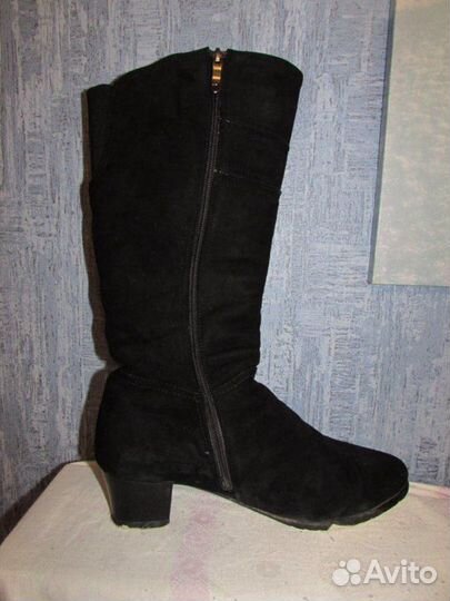 Сапоги замшевые