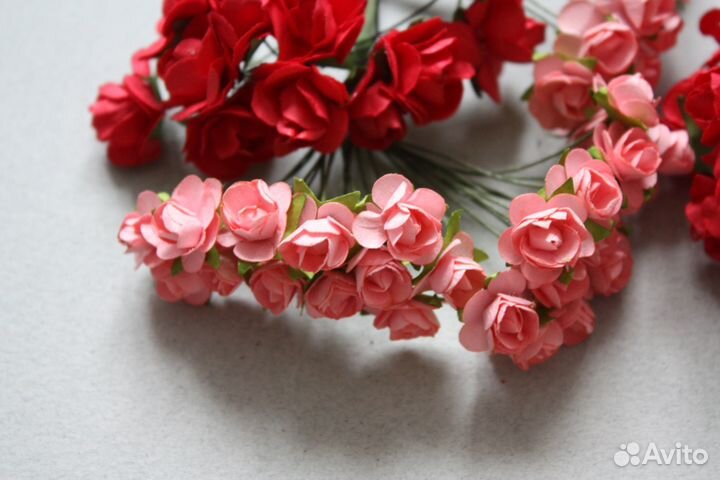 Бумажные цветы для скрапбукинга Мини розы цветы