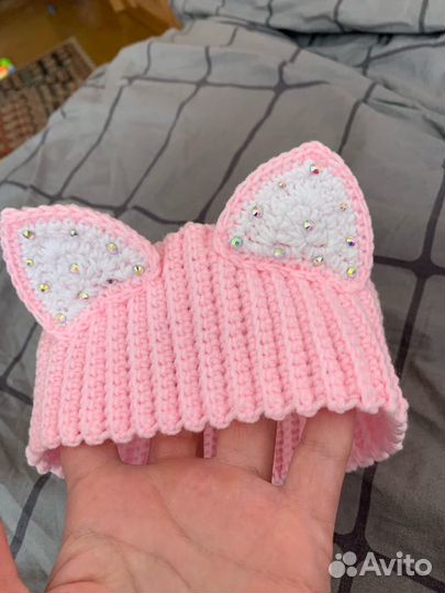 Повязка на голову для девочки вязаная