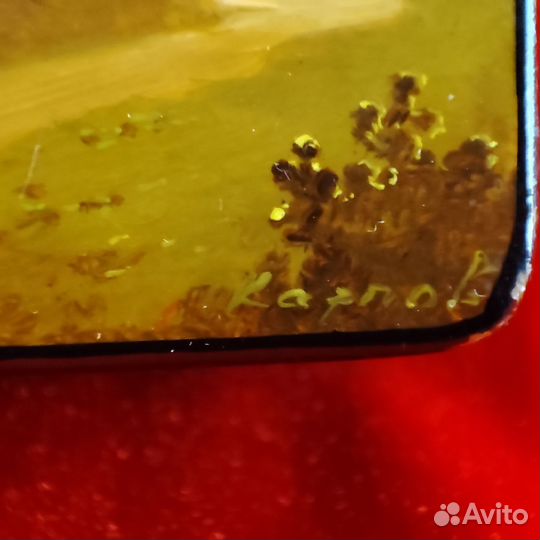 Лаковая шкатулка СССР Пейзаж Федоскино