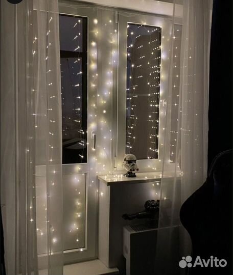 Гирлянда штора роса