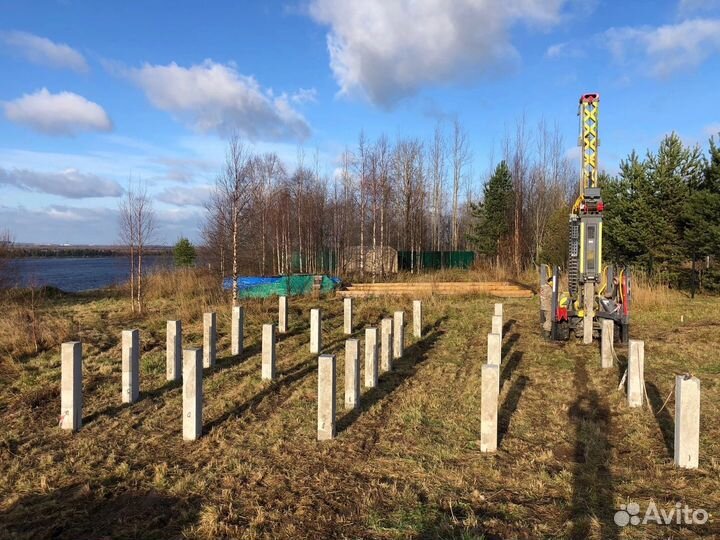 Устройство свайных фундаментов в городе Онега