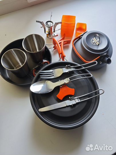 Набор походной посуды с портативной горелкой