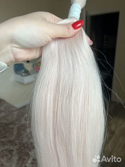Волосы для наращивания, натуральные, блонд