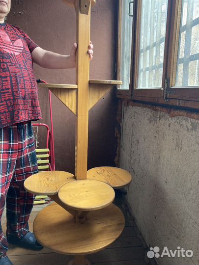 Подставка для цветов напольная деревянная