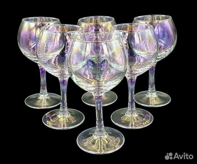 Набор радужных бокалов Гусь Хрустальный 3 шт