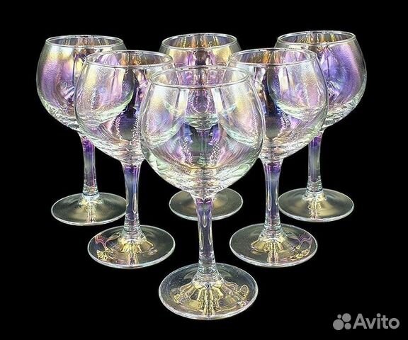 Набор радужных бокалов Гусь Хрустальный 3 шт