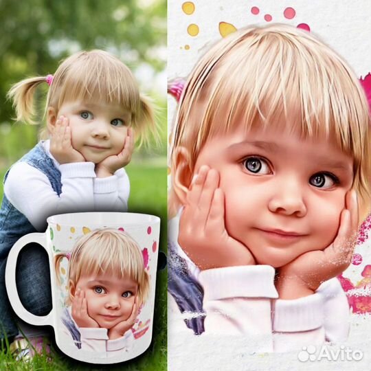 Кружка с вашим фото арт мульт портрет подарок