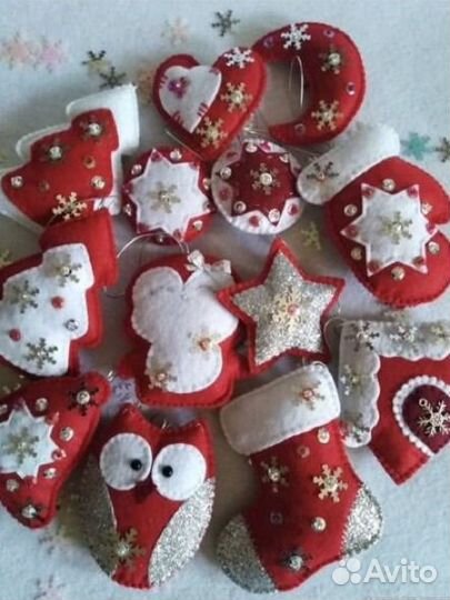 Елочные игрушки из фетра