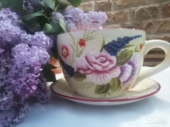 Чашка Кашпо с блюдцем Супер Гигант XL