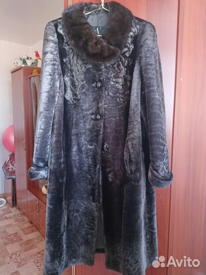 Шуба мутоновая с норкой